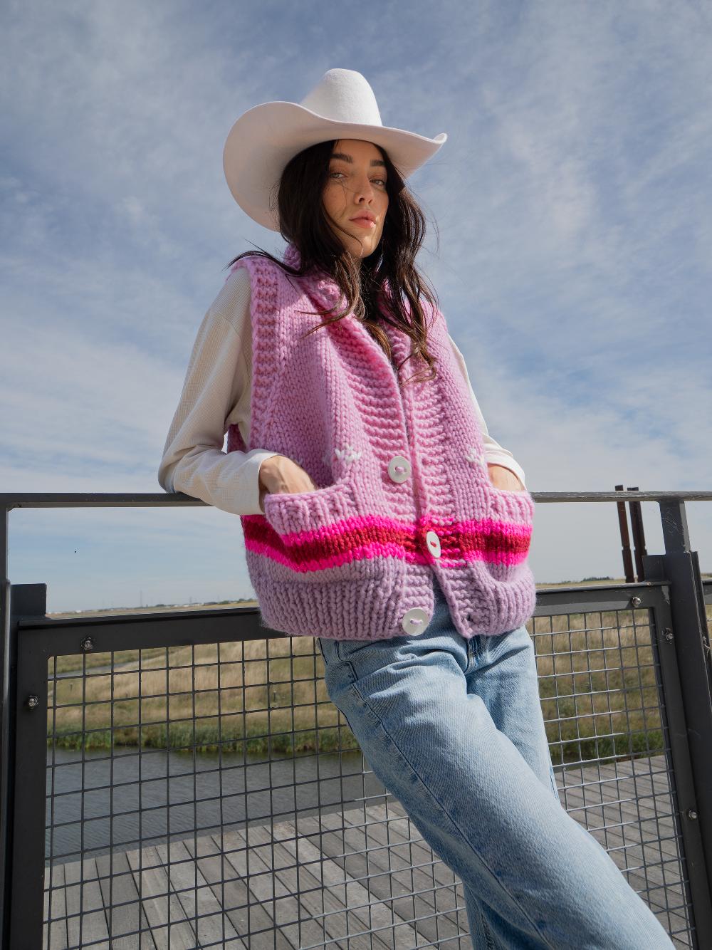 gogo Nordic Stripe Vest - GOGO Fast Lilac/Cranberry