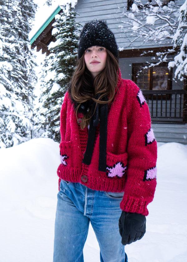 Gogo North Western Skies Cardi Cranberry