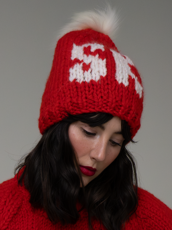 Gogo SKI Toque With Removable POM Alpenglow