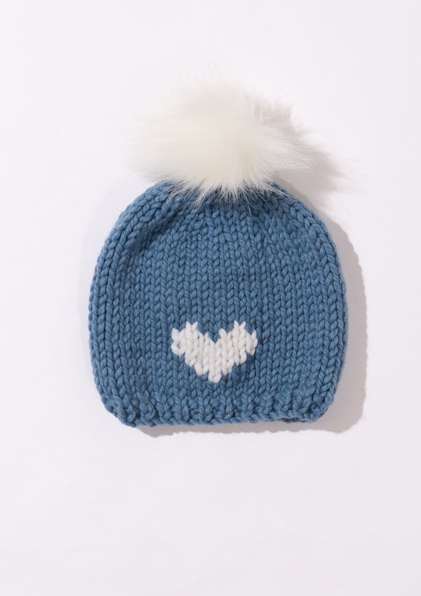 Gogo HEART Toque With Removable POM - GOGO FAST Blue Bird
