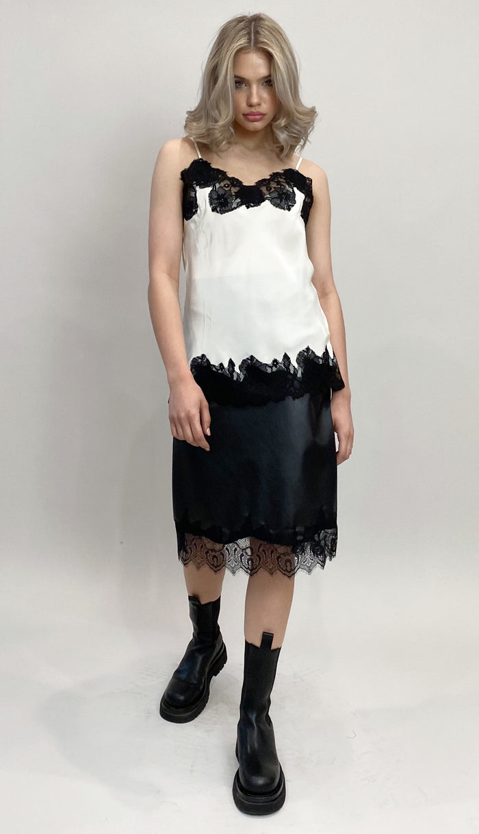 Gold Hawk Contrast Marilyn Lace Silk Cami Classics Black Dove