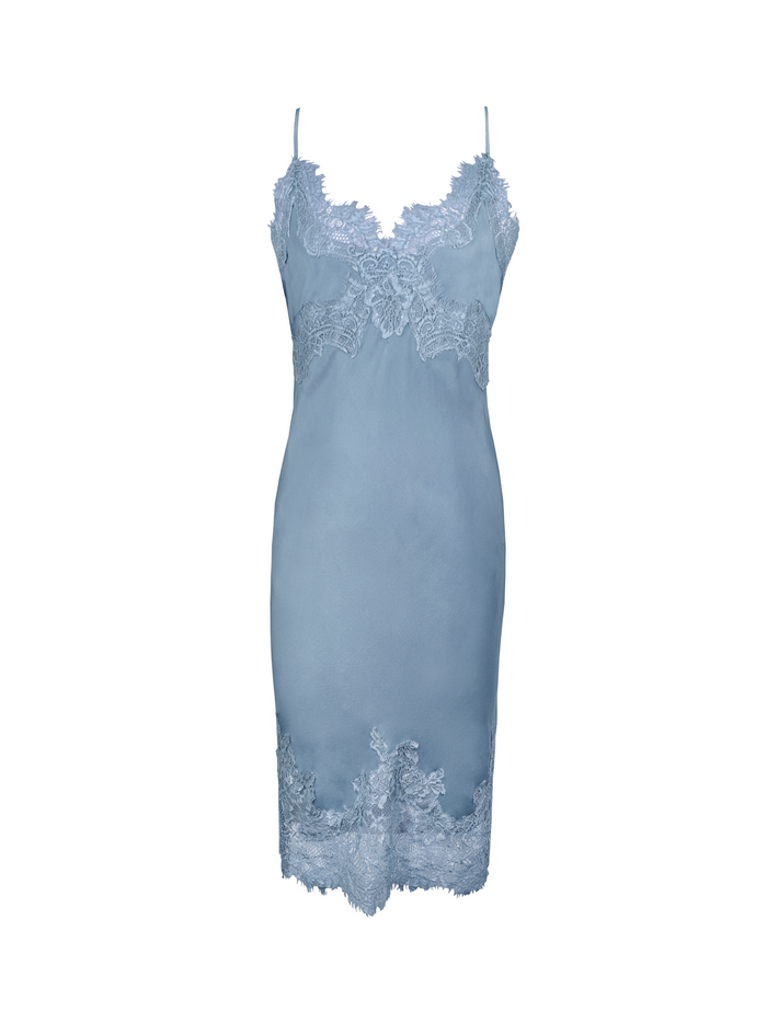 gold hawk Eva Coco Slip Mid-Length Dress - Cerulean Blue