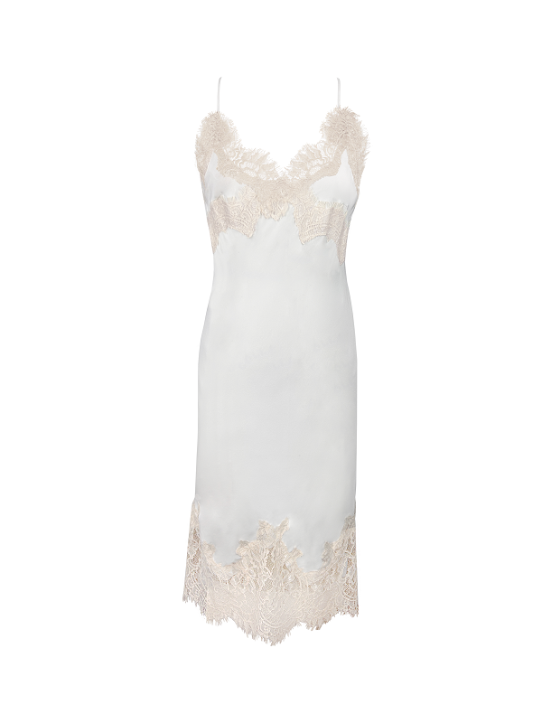 gold hawk Eva Coco Slip Mid-Length Dress - Cloud/Pearl