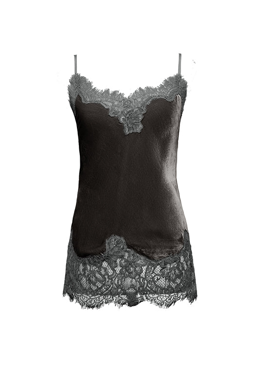 Gold Hawk Anastasia Lace Trim Velvet Cami