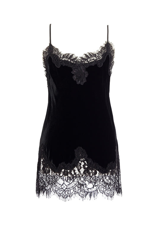 gold hawk Anastasia Lace Trim Velvet Cami