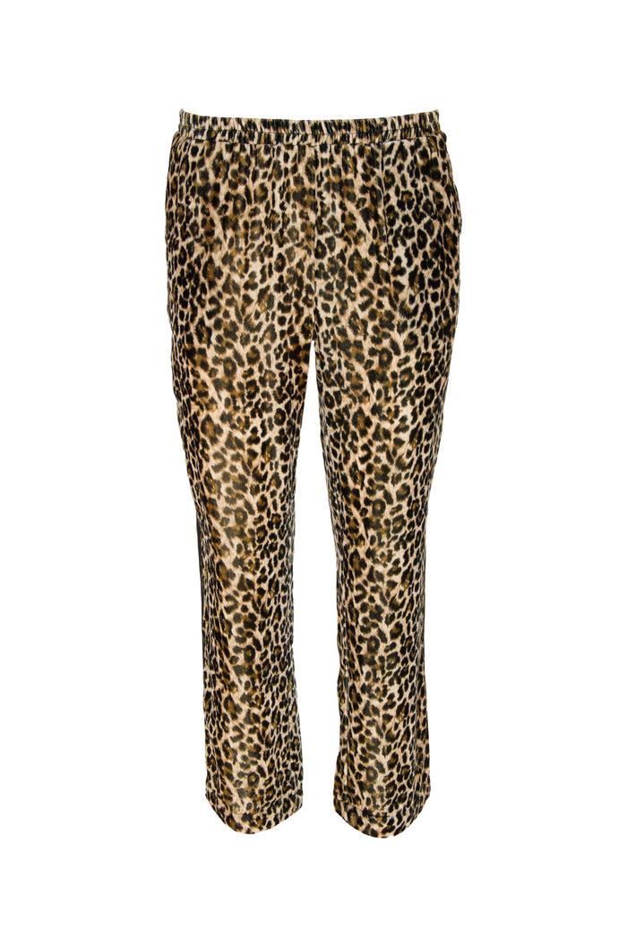 gold hawk Animal Print Velvet Ginger Piping Pants