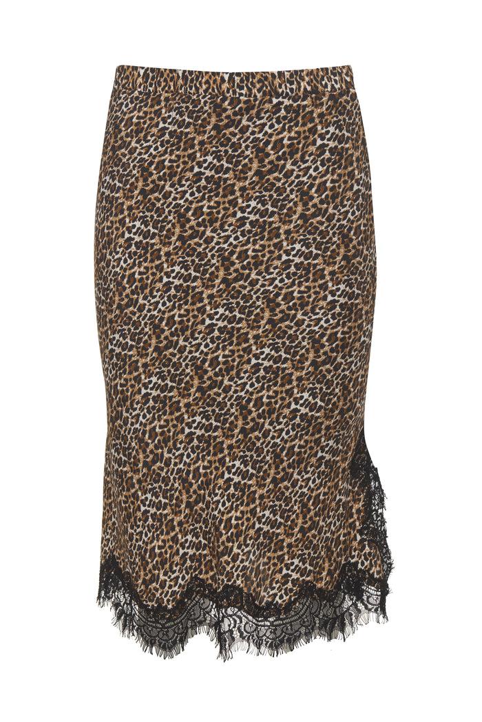 gold hawk Ava Leopard Bias Skirt Fall Camel