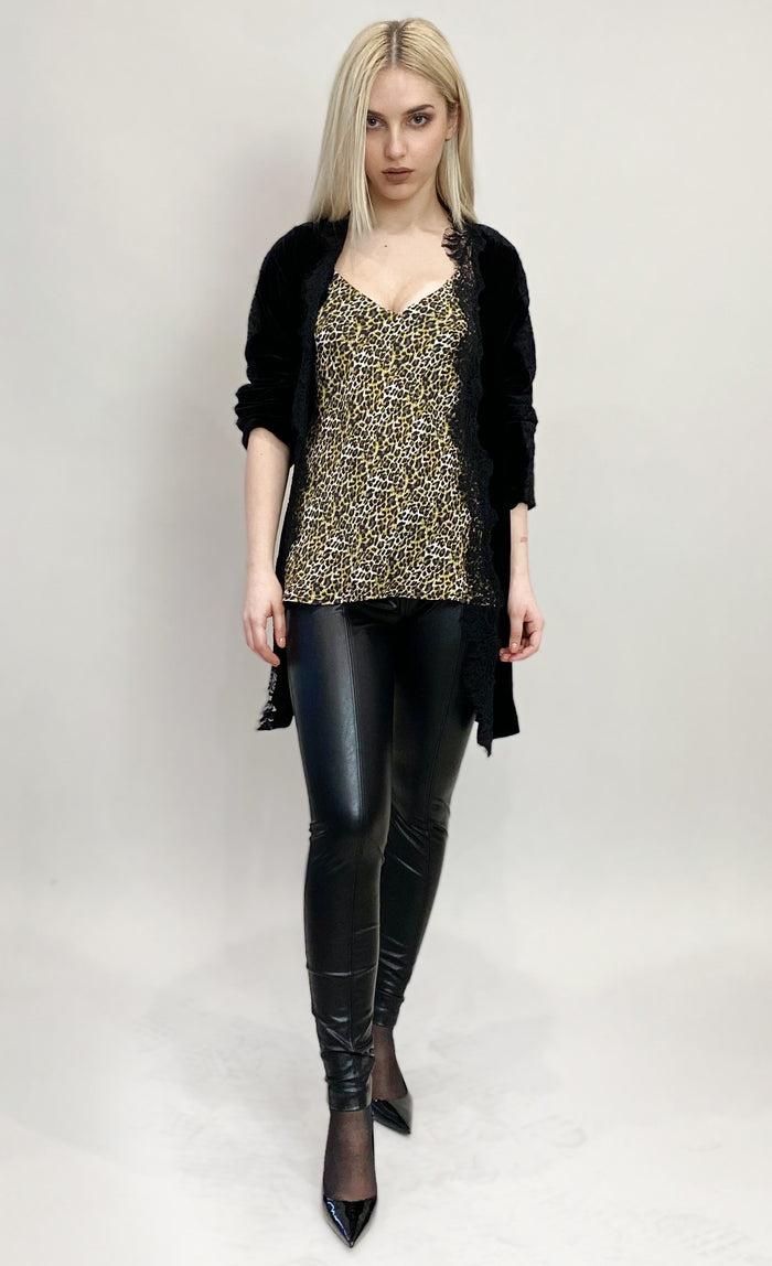 Gold Hawk Ava Leopard Cami Olive Oil