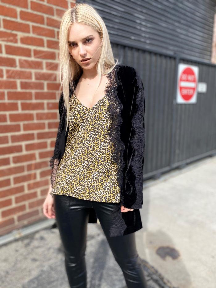 Gold Hawk Ava Leopard Cami Olive Oil