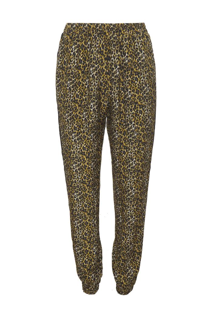 gold hawk Ava Leopard Jog Pant Olive Oil