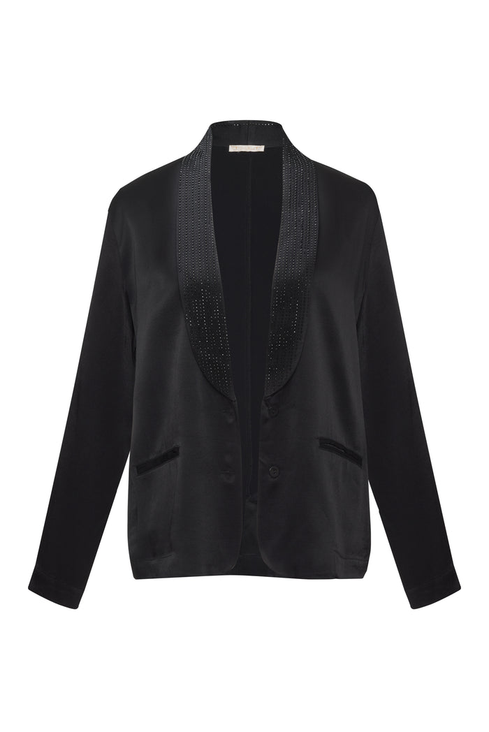 Gold Hawk Bianca Studded Smoking Jacket