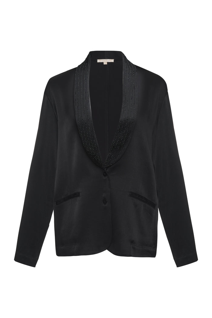 gold hawk Bianca Studded Smoking Jacket