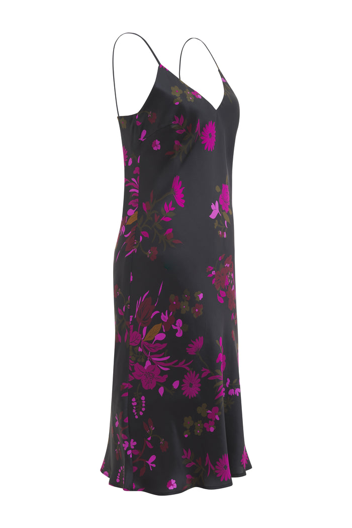 Gold Hawk Bias Midi Dress - Fuchsia Holland