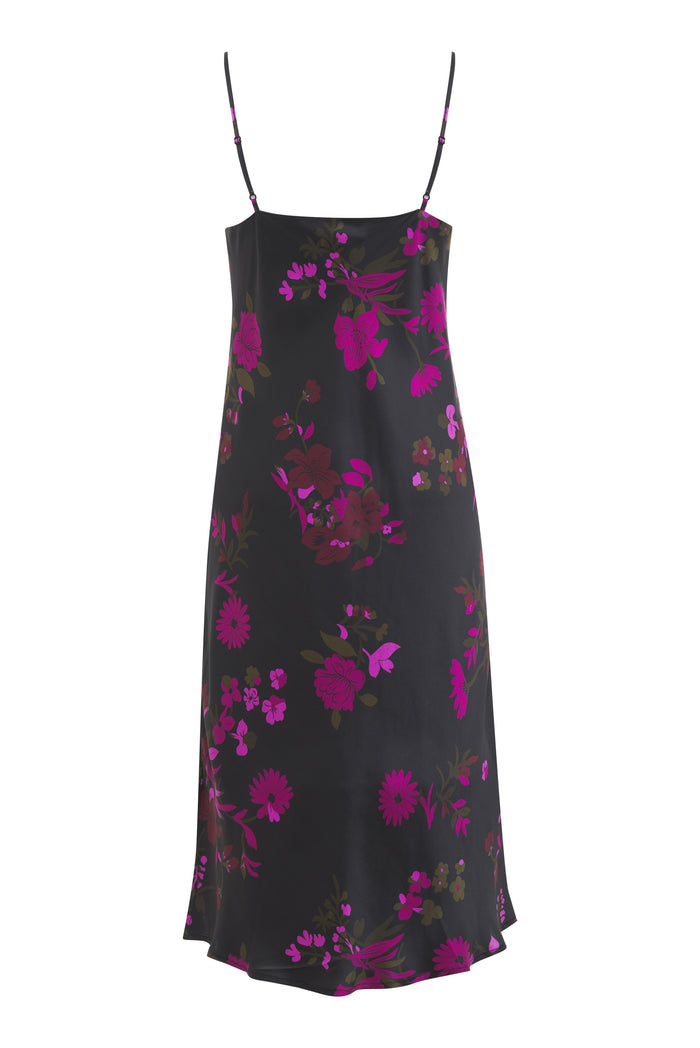 Gold Hawk Bias Midi Dress - Fuchsia Holland