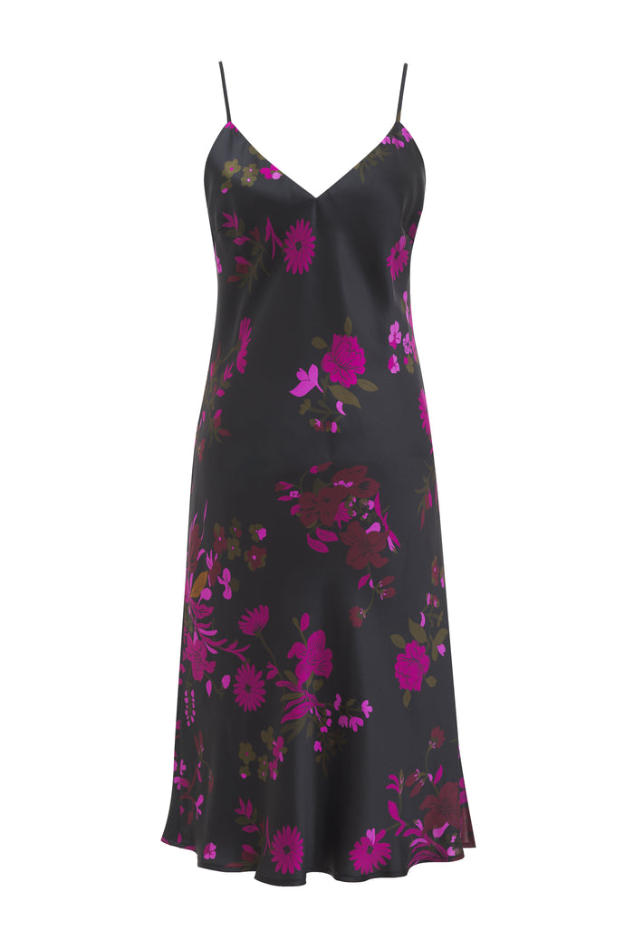 gold hawk Bias Midi Dress - Fuchsia Holland