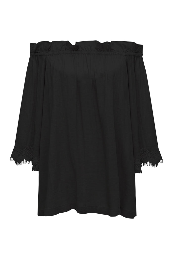 Gold Hawk Blended Linen Ruffle Top