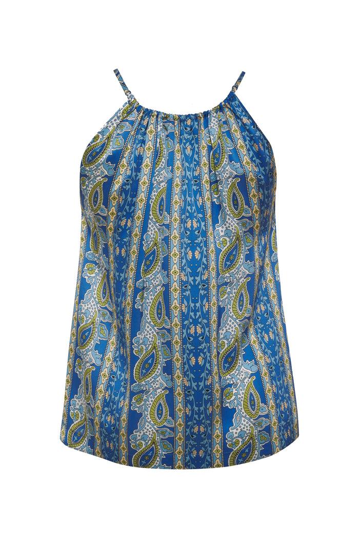 Gold Hawk Capri Halter Cami Mediterranean Blue