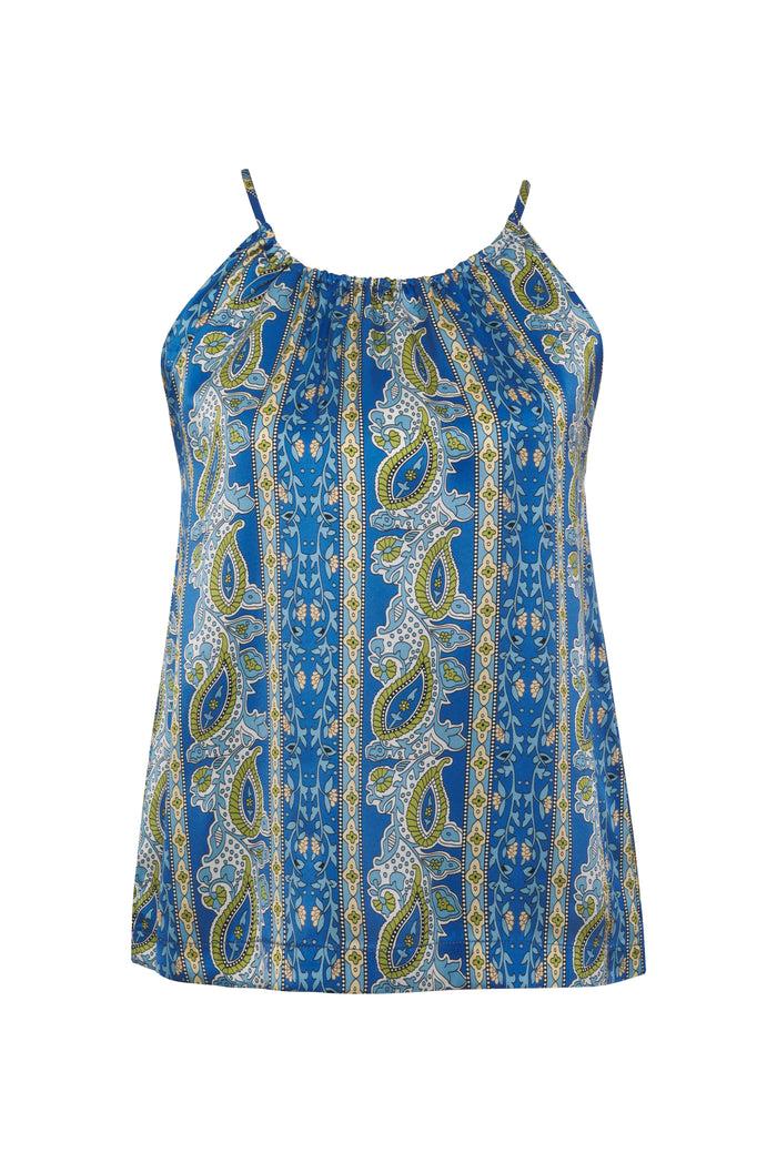 gold hawk Capri Halter Cami Mediterranean Blue