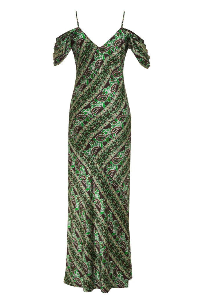 Gold Hawk Capri Noa Long Slip Dress Dark Chocolate