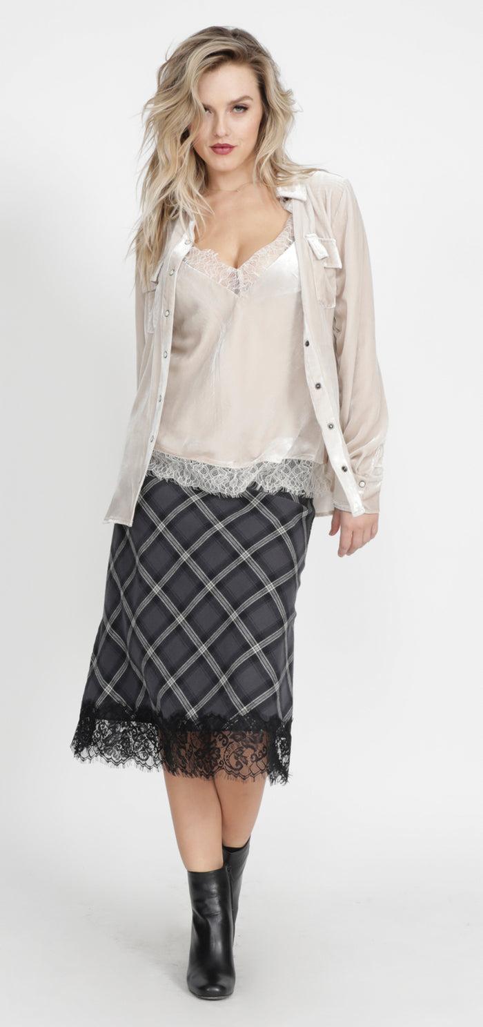 Gold Hawk Carrie Bias Skirt