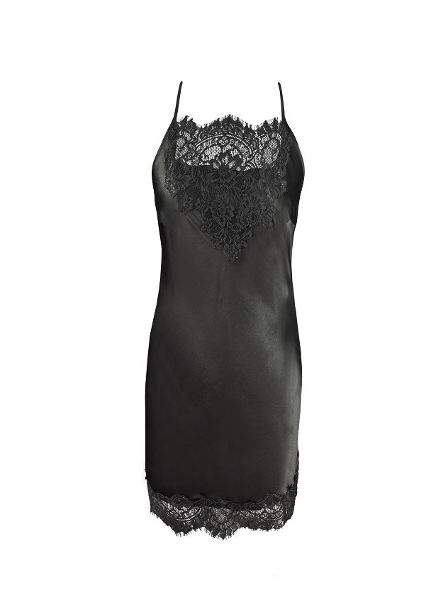 gold hawk Chantal Bias Short Dress Black