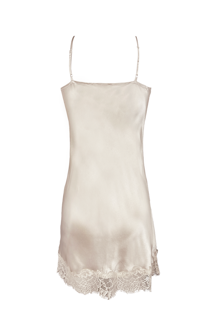 Gold Hawk Chantal Bias Short Dress Pearl