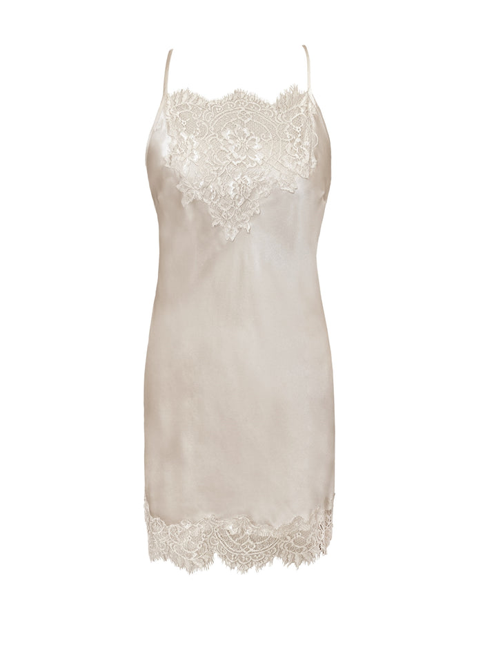 gold hawk Chantal Bias Short Dress Pearl