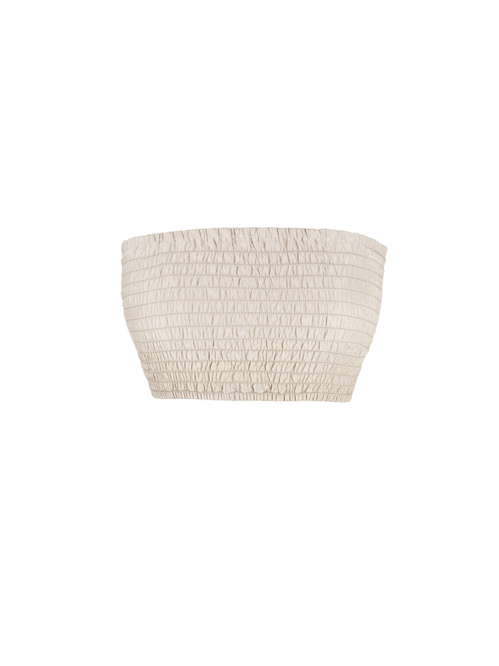 gold hawk Ciara Silk Smocking Bandeau Pearl