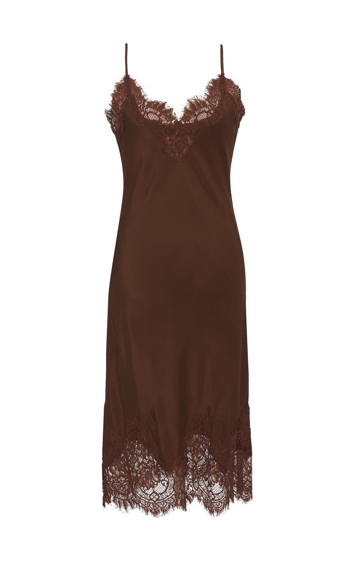 gold hawk Coco Bodice Lace Dress Cappuccino