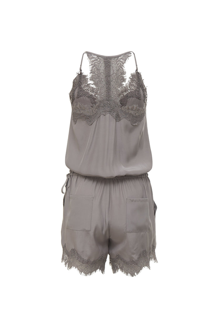 Gold Hawk Coco Lace Romper Chateau Grey