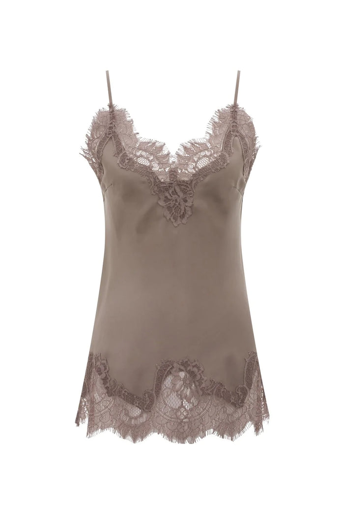 Gold Hawk Coco Lace Silk Cami Nude Smoke