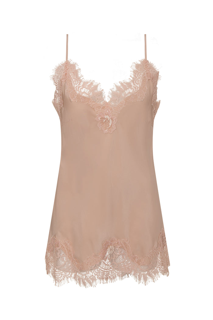 gold hawk Coco Lace Silk Cami Nude Smoke