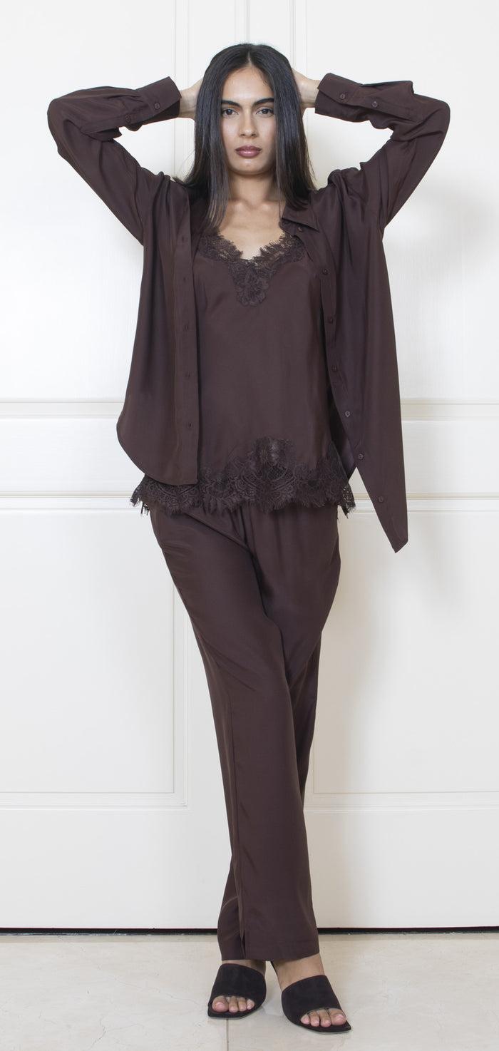 Gold Hawk Coco Lace Silk Cami Tiffany Turquoise