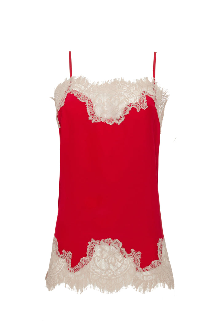 gold hawk Coco Lace Silk Straight Cami Fiery Red