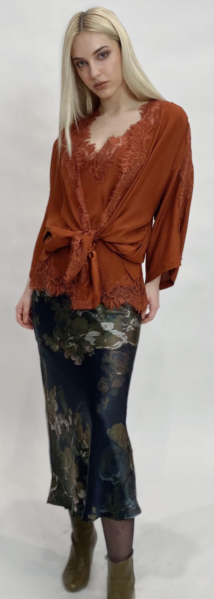 Gold Hawk Coco Silk Shrug Black