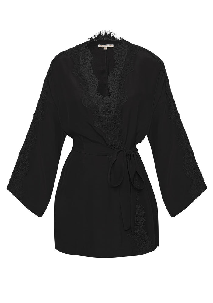 gold hawk Coco Silk Shrug Black