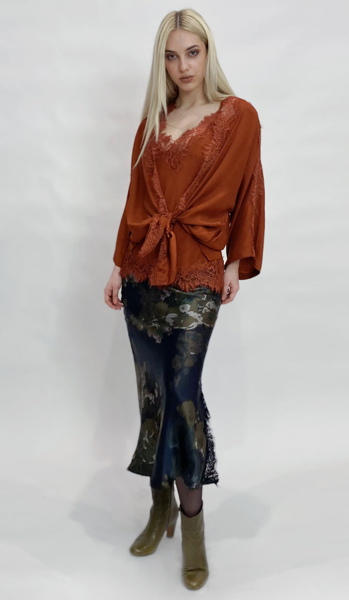 Gold Hawk Coco Silk Shrug Cinnamon