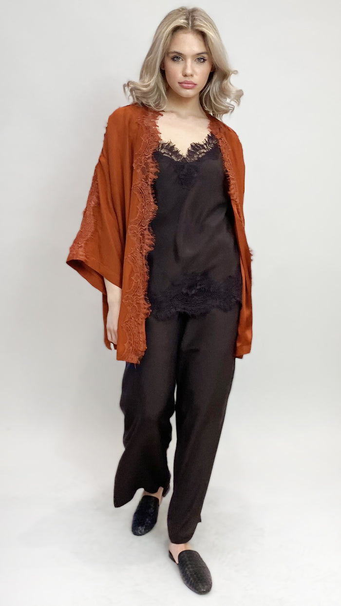 Gold Hawk Coco Silk Shrug Cinnamon