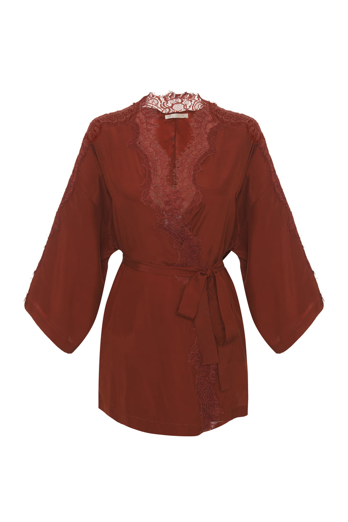 gold hawk Coco Silk Shrug Cinnamon