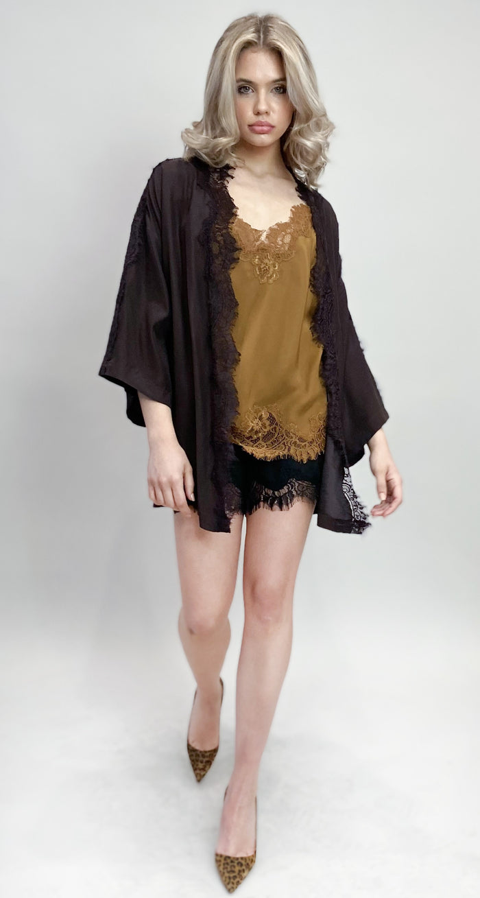 Gold Hawk Coco Silk Shrug Espresso