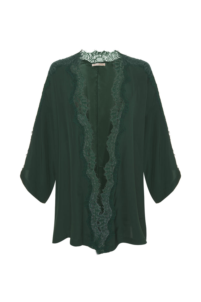 Gold Hawk Coco Silk Shrug Hunter