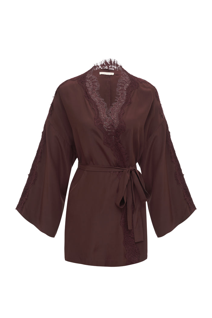 Gold Hawk Coco Silk Shrug Plum