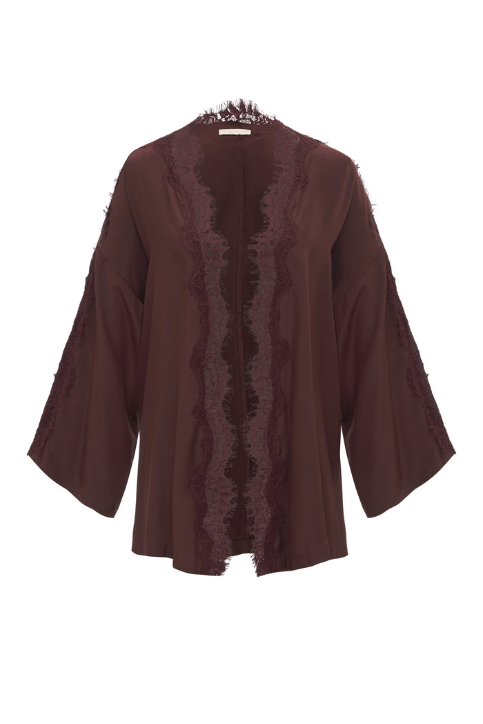 gold hawk Coco Silk Shrug Plum