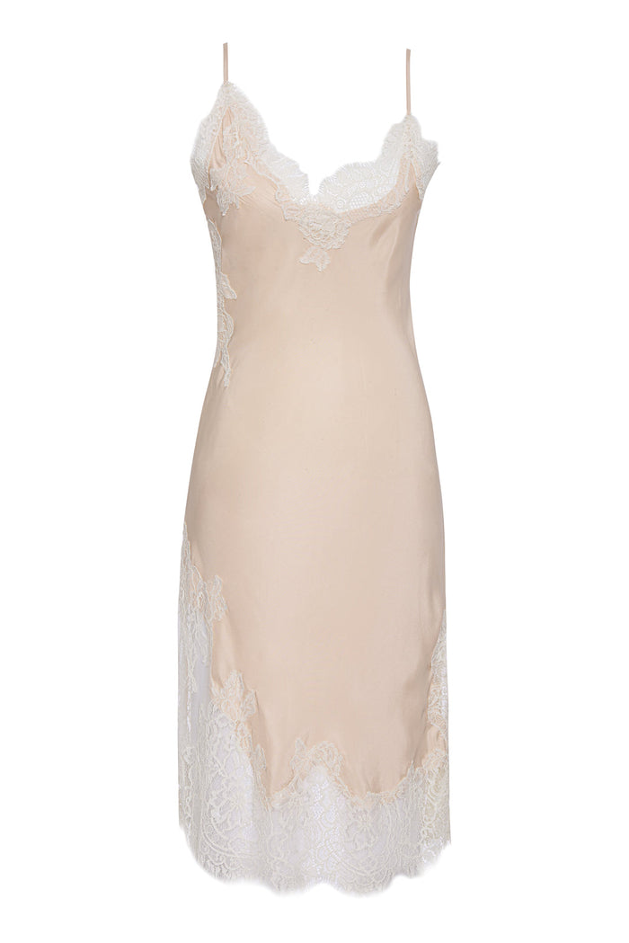 Gold Hawk Coco Slip Dress Cream