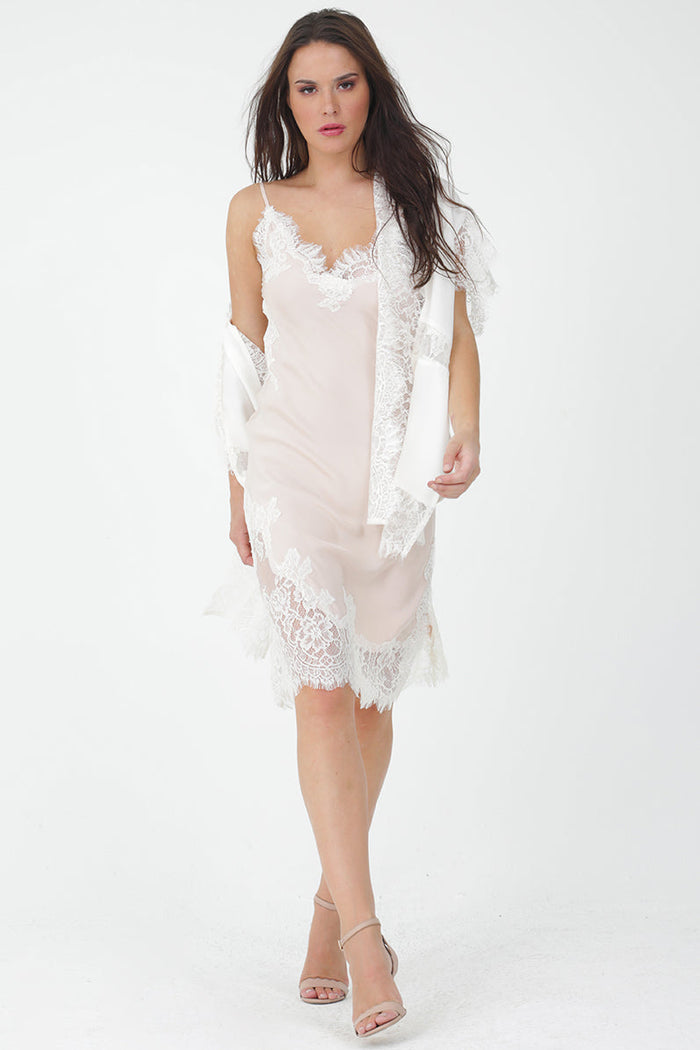 Gold Hawk Coco Slip Dress Cream