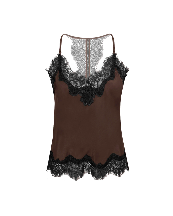 gold hawk Contrast Lucy Crop Cami Cappuccino