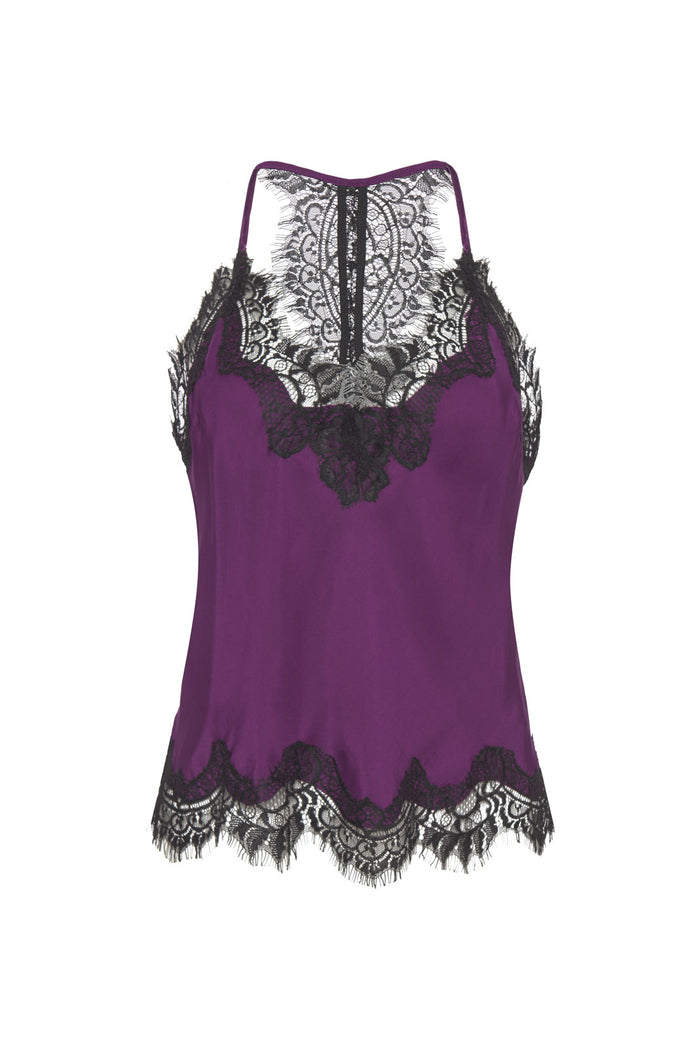 gold hawk Contrast Lucy Crop Cami Deep Violet