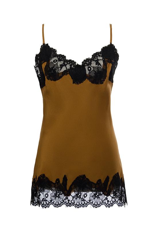 Gold Hawk Contrast Marilyn Lace Silk Cami