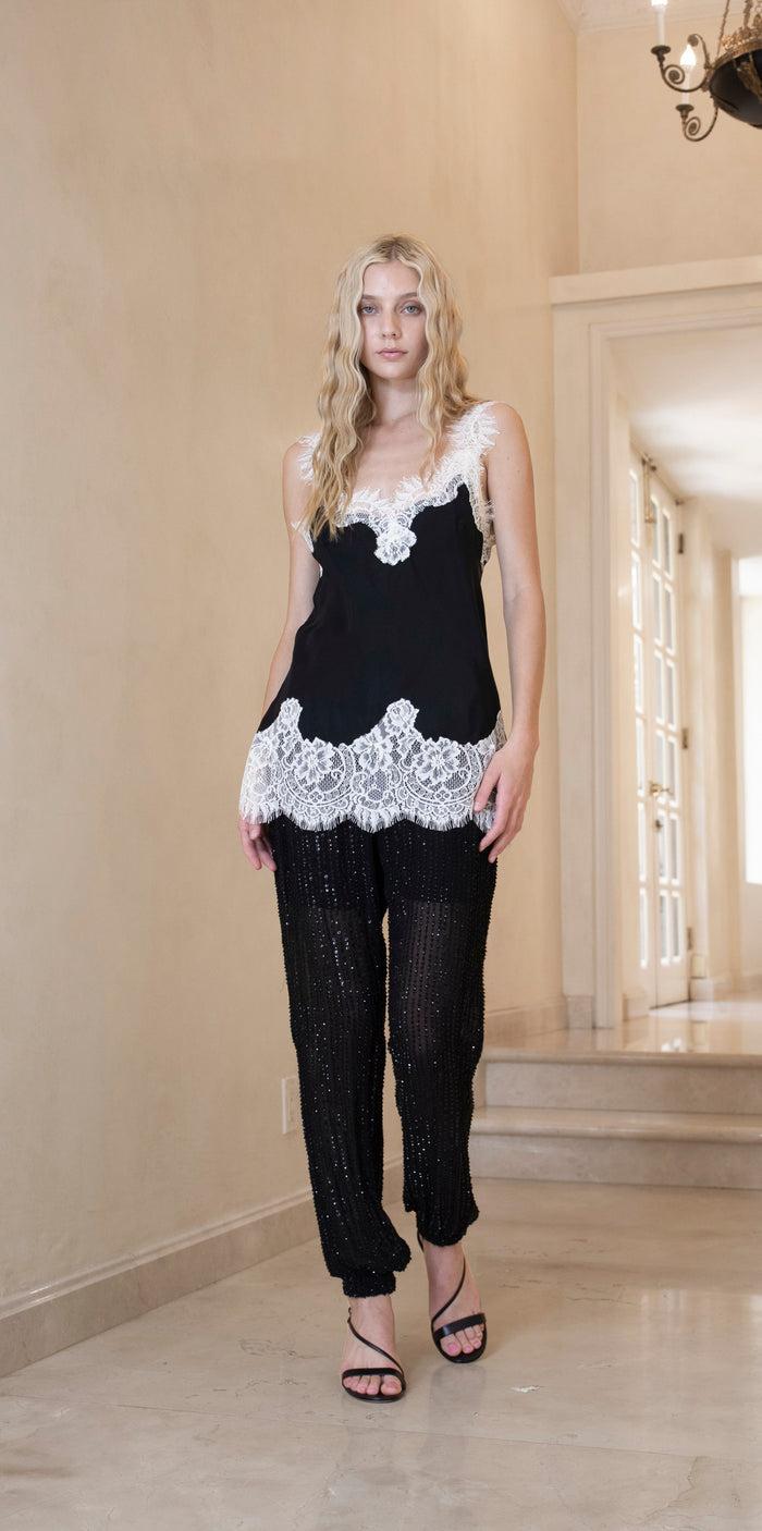 Gold Hawk Contrast Megan Camisole Black Dove