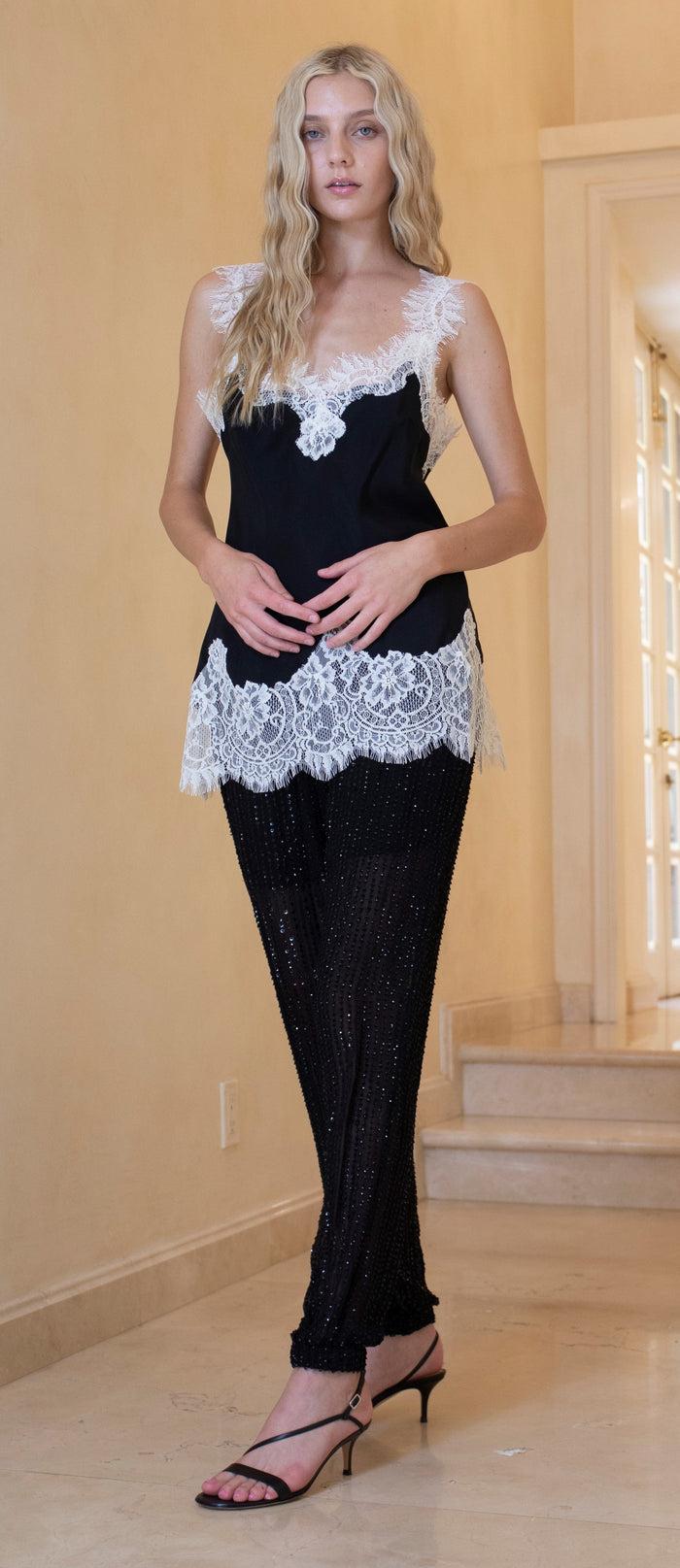 Gold Hawk Contrast Megan Camisole Black Dove